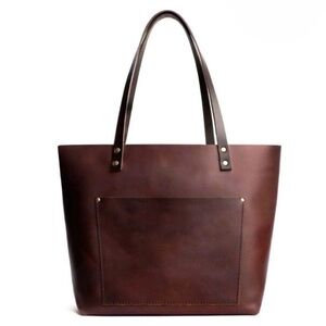 Portland Leather Goods Brown Hand Made Tote Bag Purse